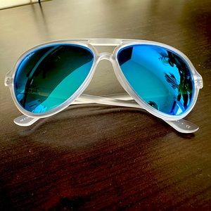 Ray-ban frosted clear and mirror aviator sunglasses